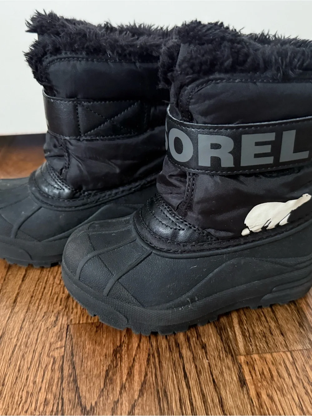 Sorel Kids Black Insulated Rain & Snow Boots with Faux Fur Cuff